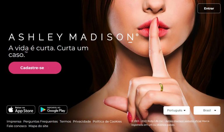 Ashley Madison homepage