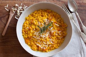 Risoto de abóbora e açafrão