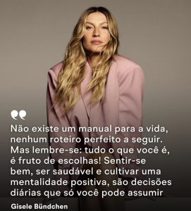 Gisele Bündchen emocionada reflexão