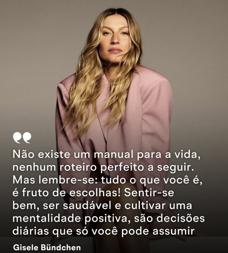 Gisele Bündchen emocionada reflexão