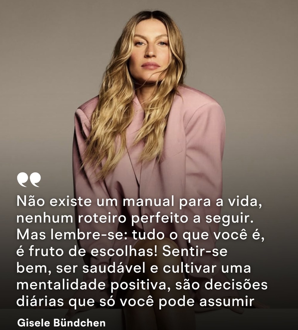 Gisele Bündchen emocionada reflexão
